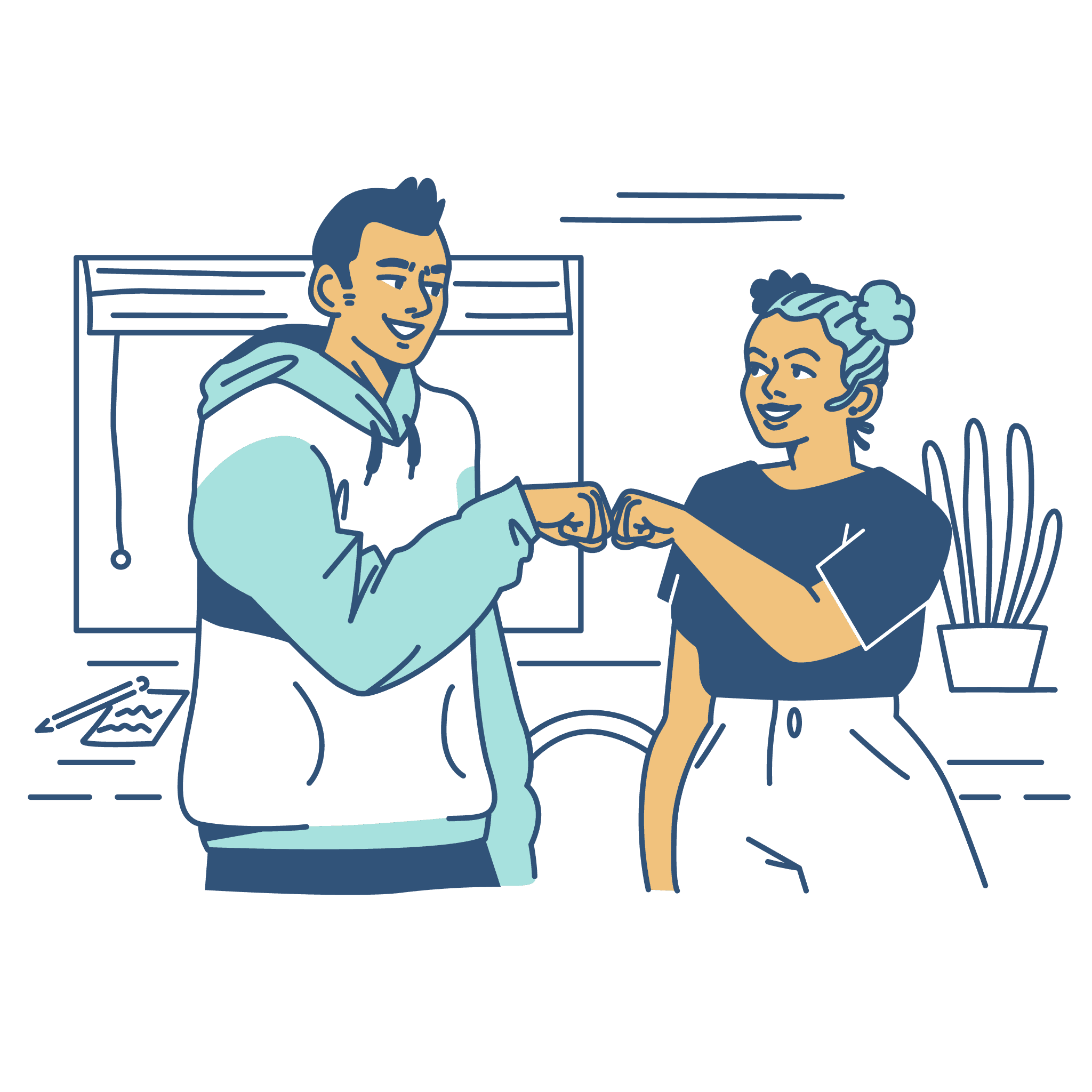 Fist bump illustration